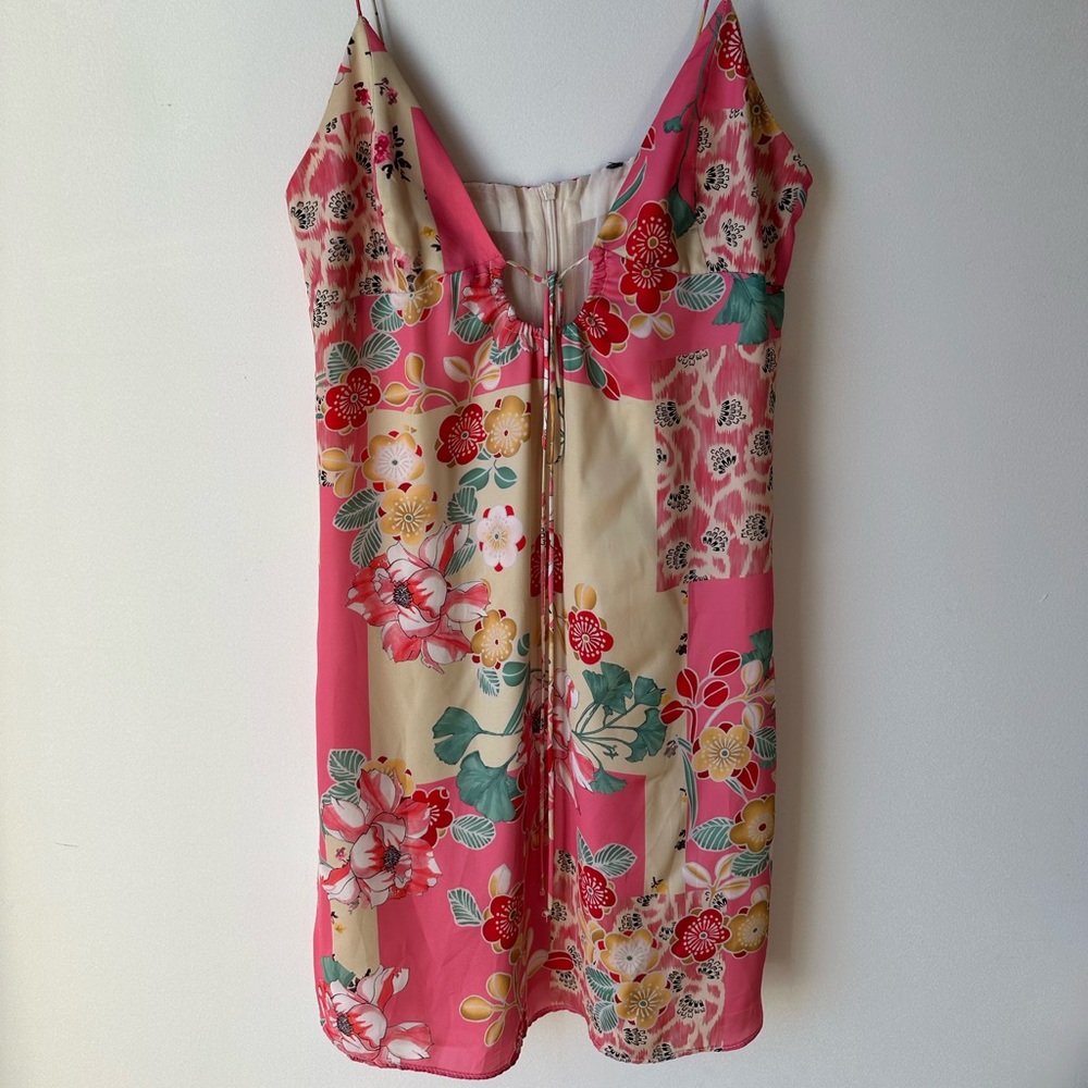 Zara mini dress. Do not recommend for bigger chest sizes.